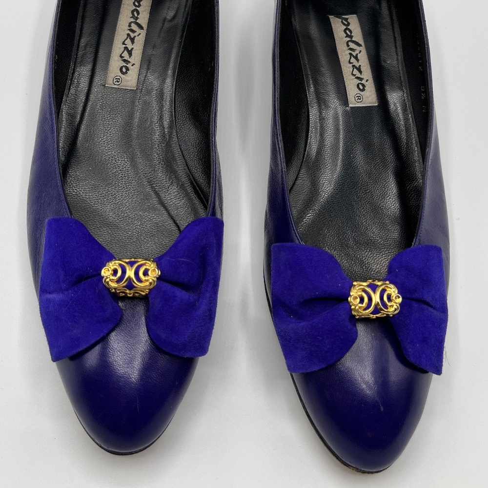 Palizzio Purple Women's Flat Dress Shoes size 9.5, With Purple Bow Accent